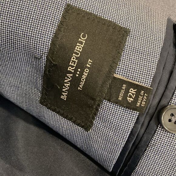 Banana republic tailored fit navy blue summer suit set 42R 33x34 - Picture 5 of 11